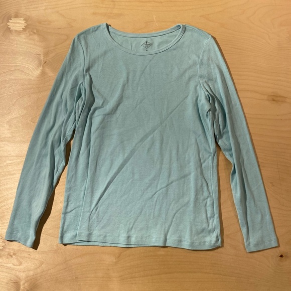St. John's Bay Tops - St. John's Bay Light Blue Long Sleeve Crewneck Top Medium (QO)
